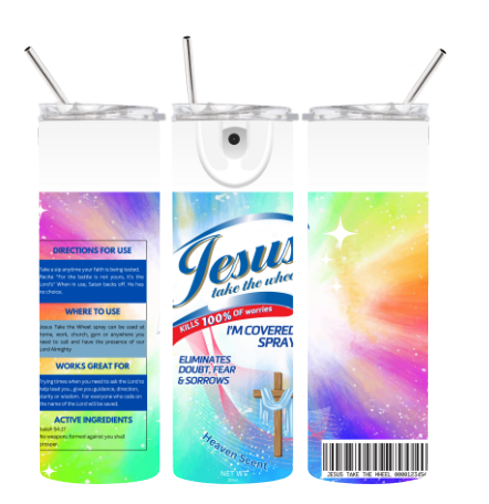 20oz. Skinny Tumbler - Jesus take the wheel (Rectangle)