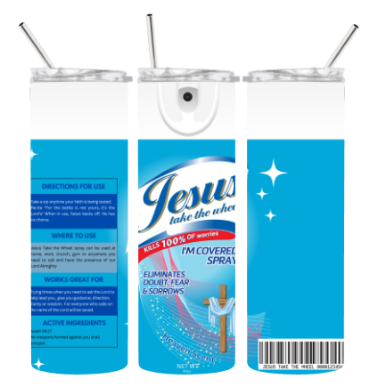 20oz. Skinny Tumbler - Jesus take the wheel (Rectangle)