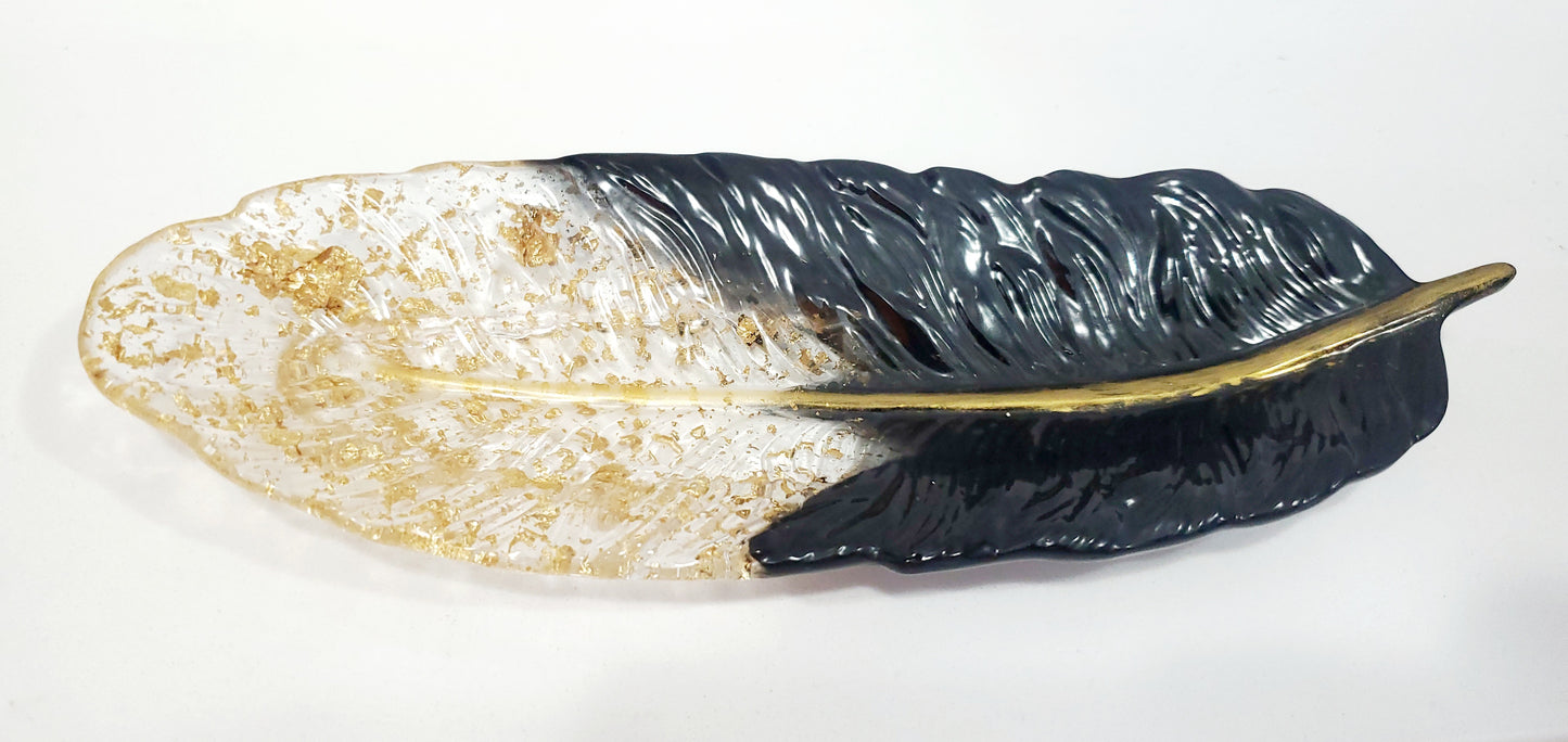 Ready to ship - Feather trinket tray / dish