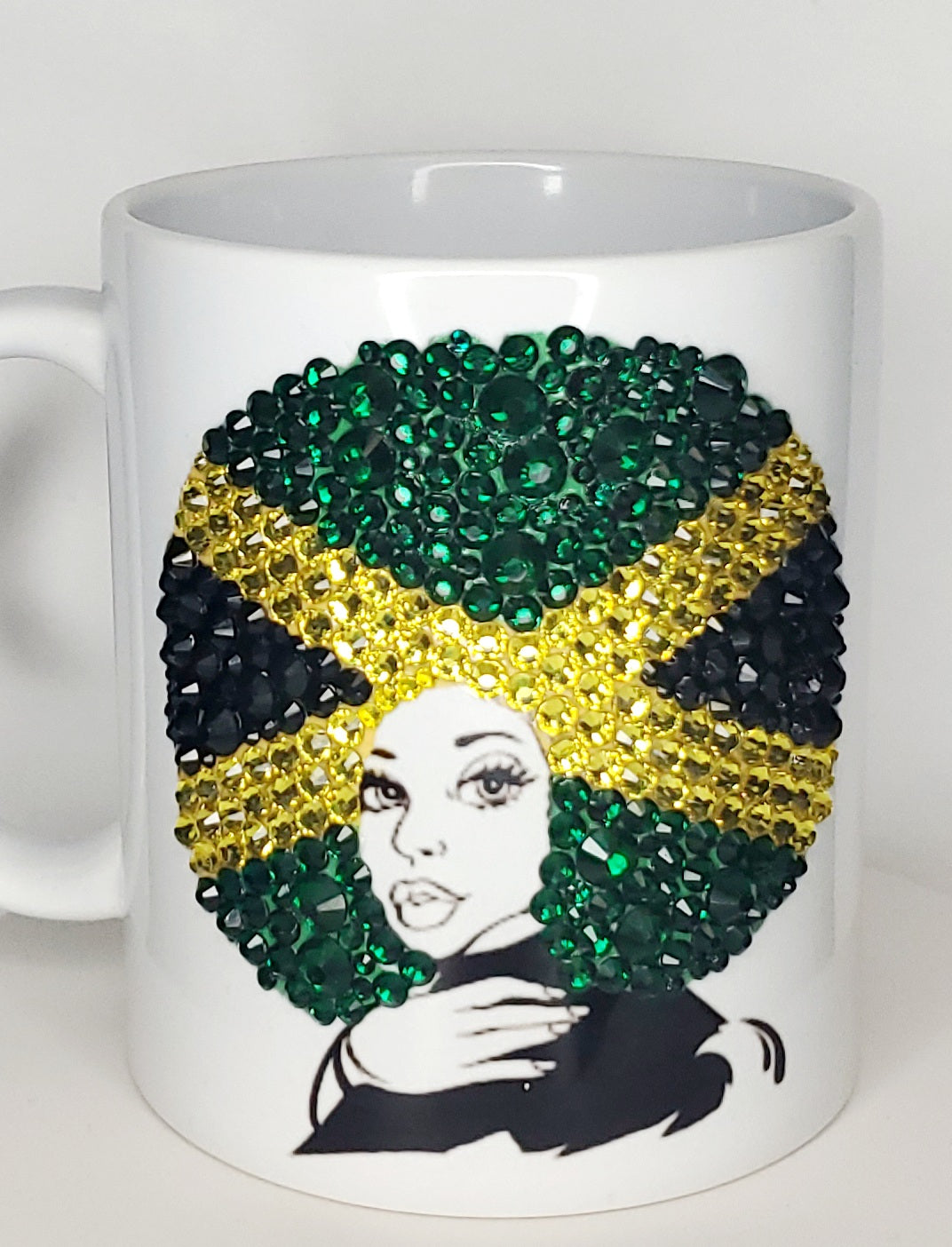 Blinged afro country flag mug