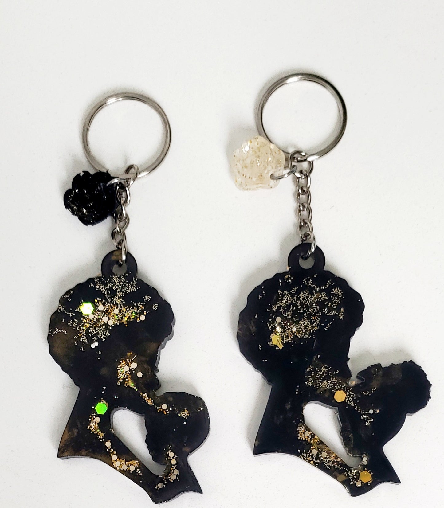 Mother kissing child resin keychain