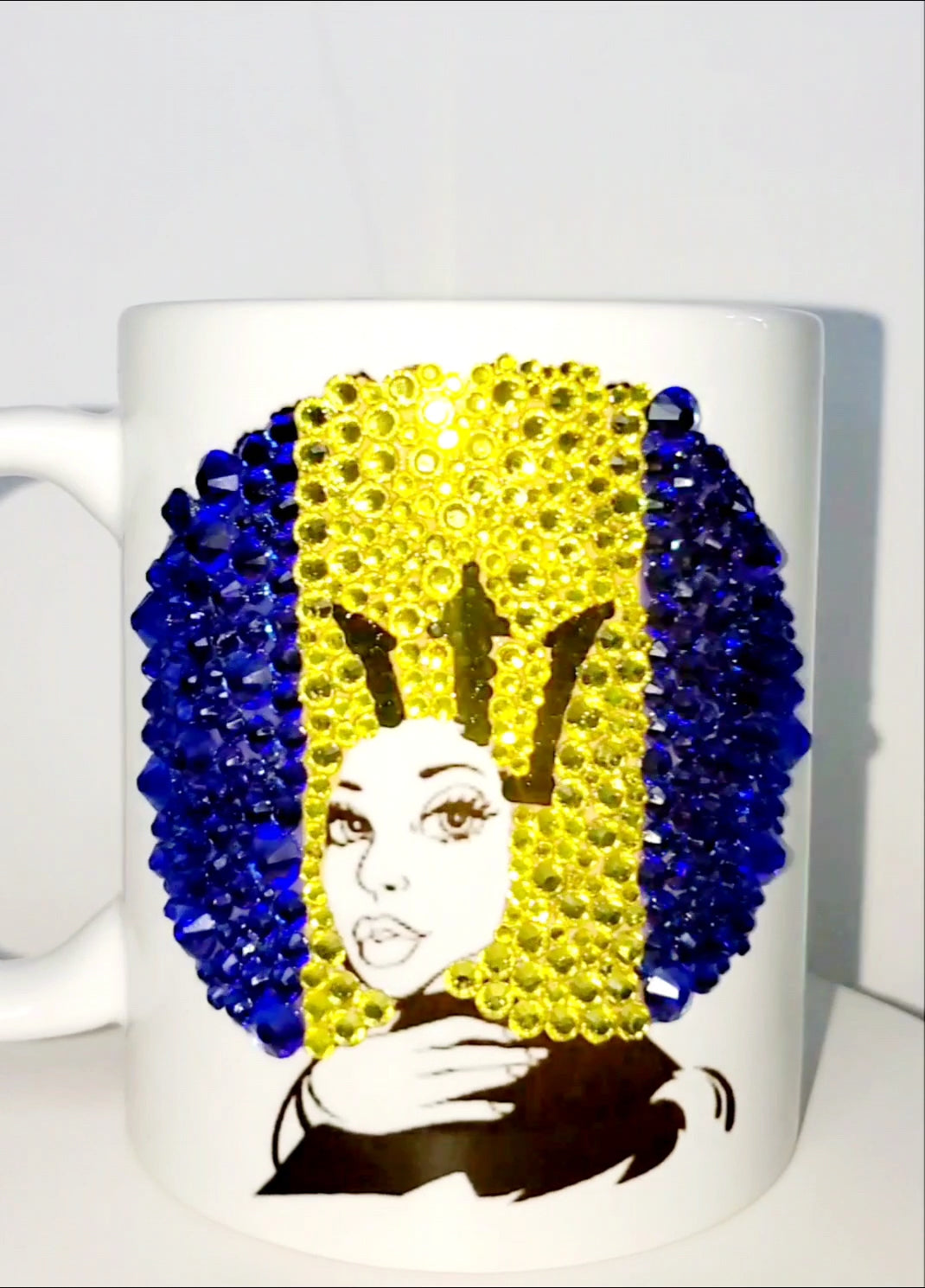 Blinged afro country flag mug