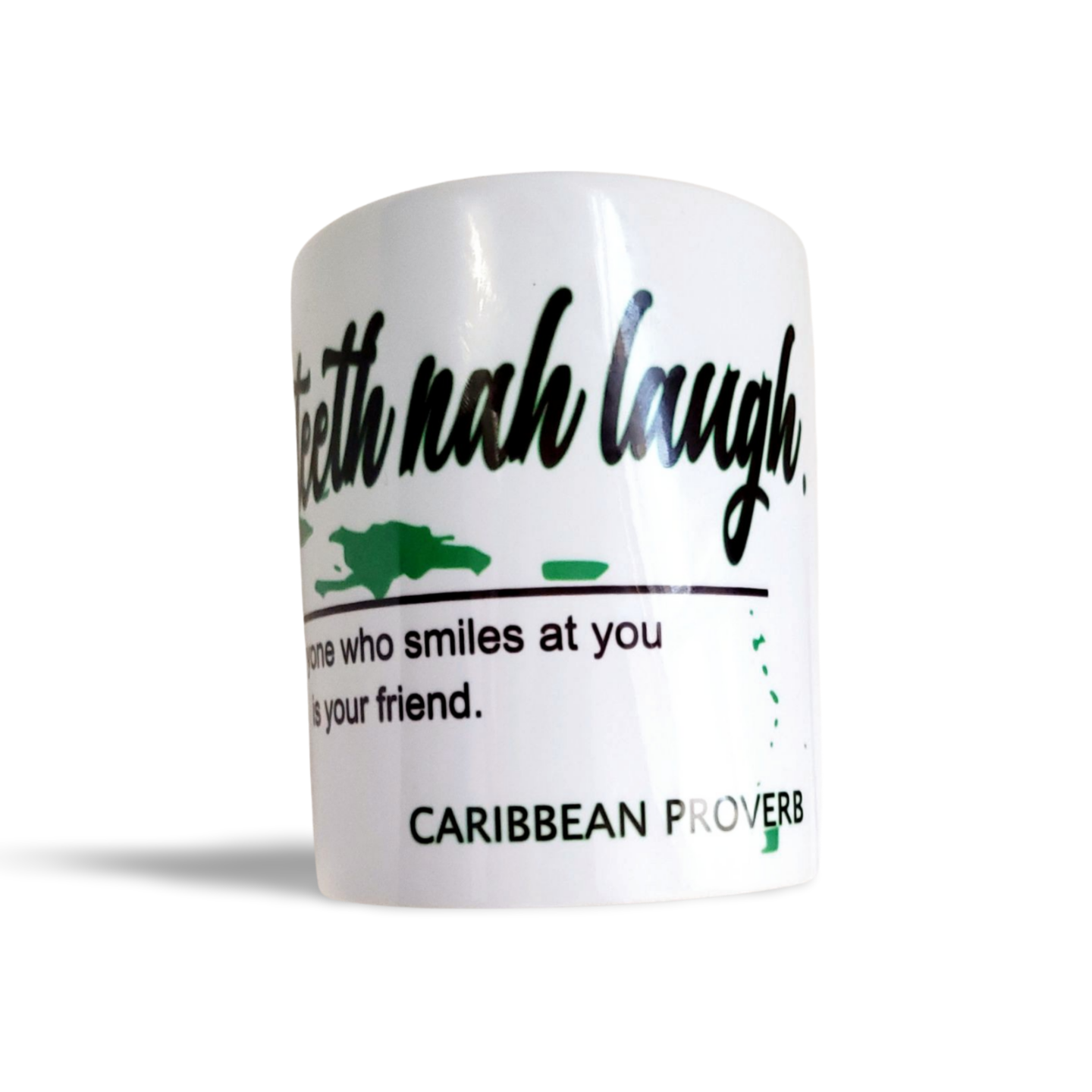 (Caribbean Proverb) All skin teeth nah laugh mug