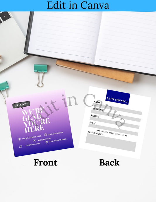 Canva Template - Editable We're Glad you're here -Square