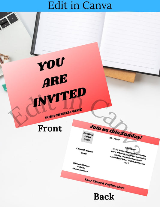 Canva Template - Editable You are invited -Postcard