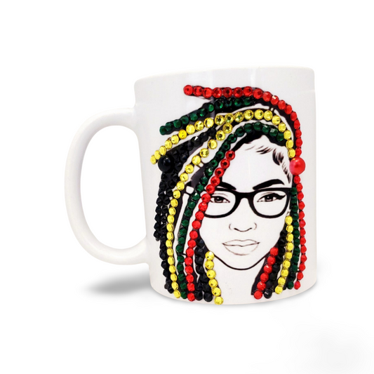 Blinged Locs w/glasses mug