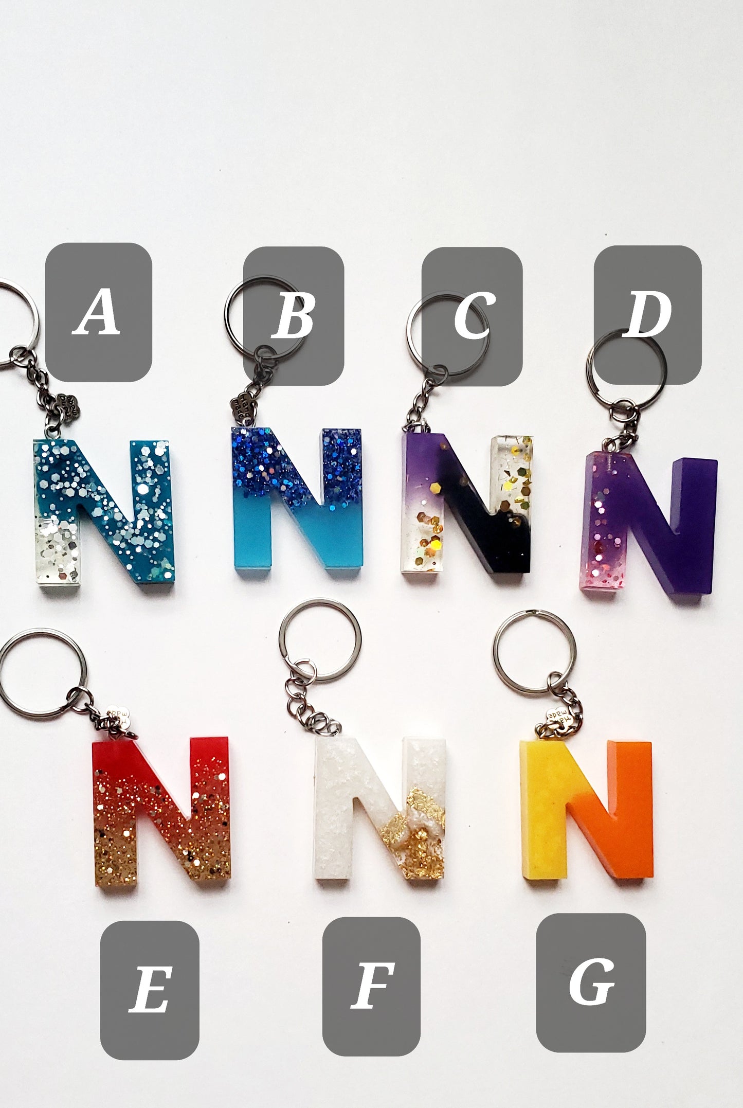 Ready to ship - N Letter keychains