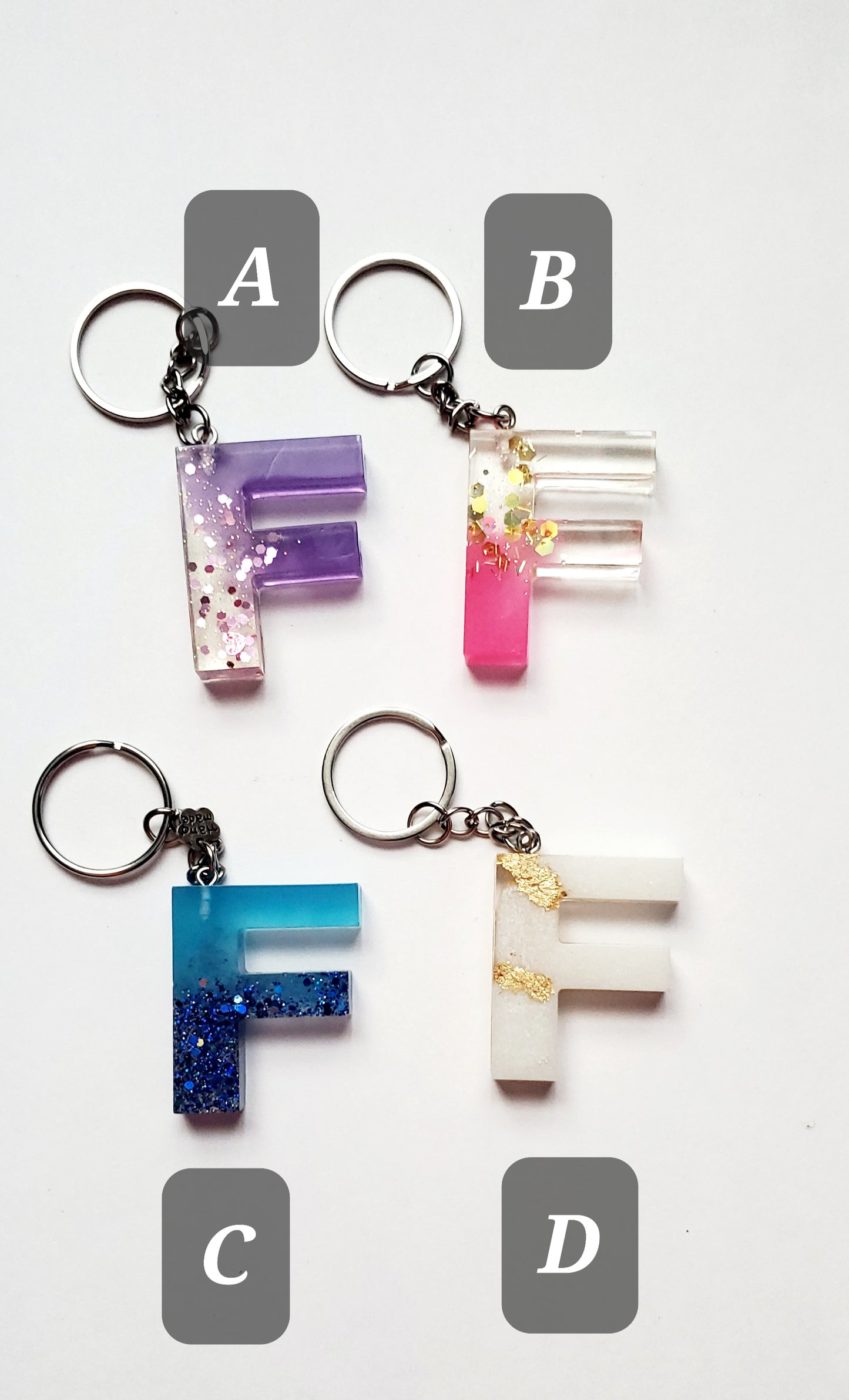 Ready to ship - F Letter keychains
