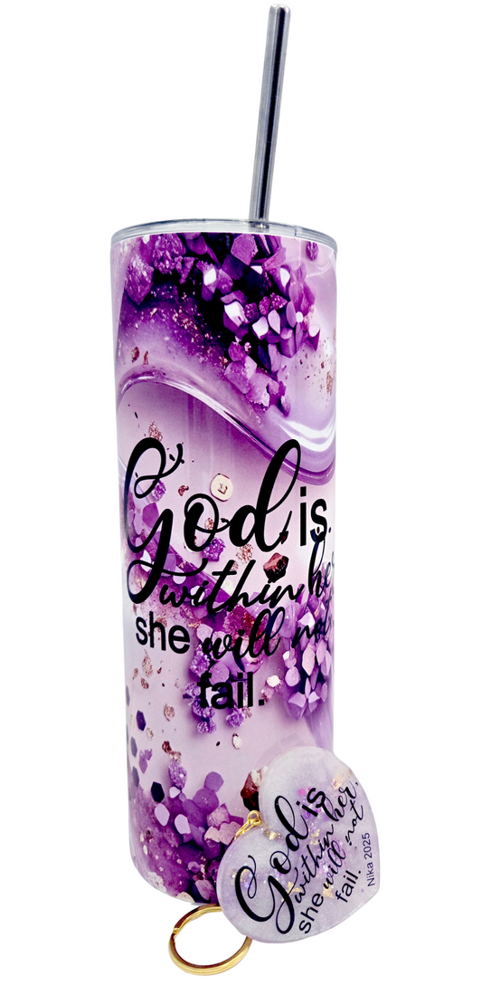 "God is Within Her" 20oz Glamorous Tumbler – Personalizable Stainless Steel