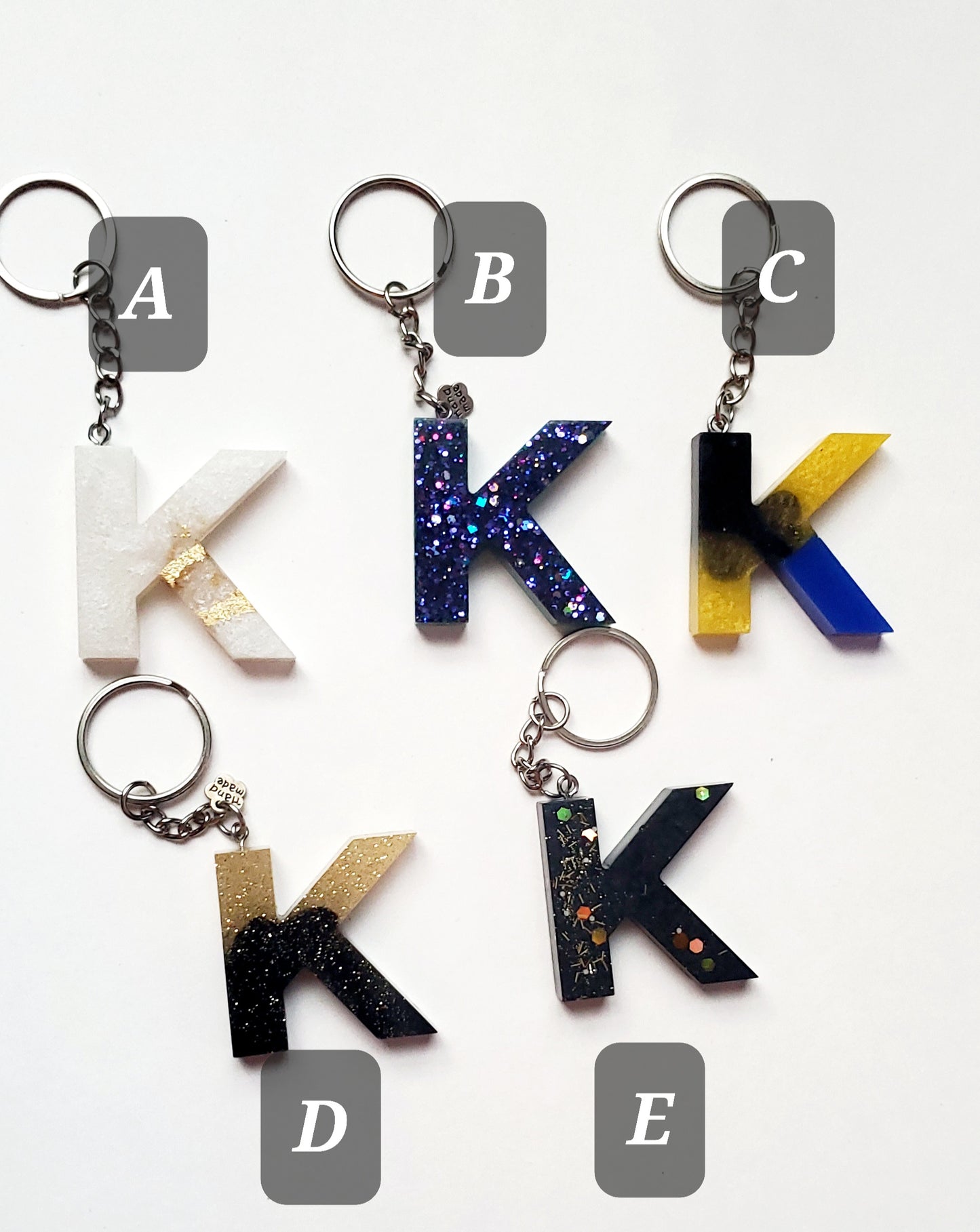 Ready to ship - K Letter keychains