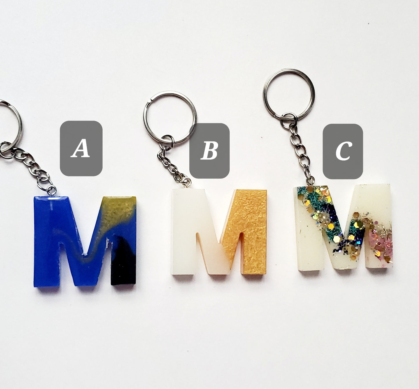 Ready to ship - M Letter keychains