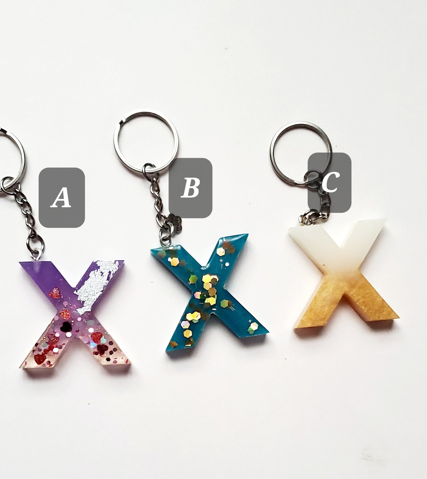 Ready to ship - X Letter keychains