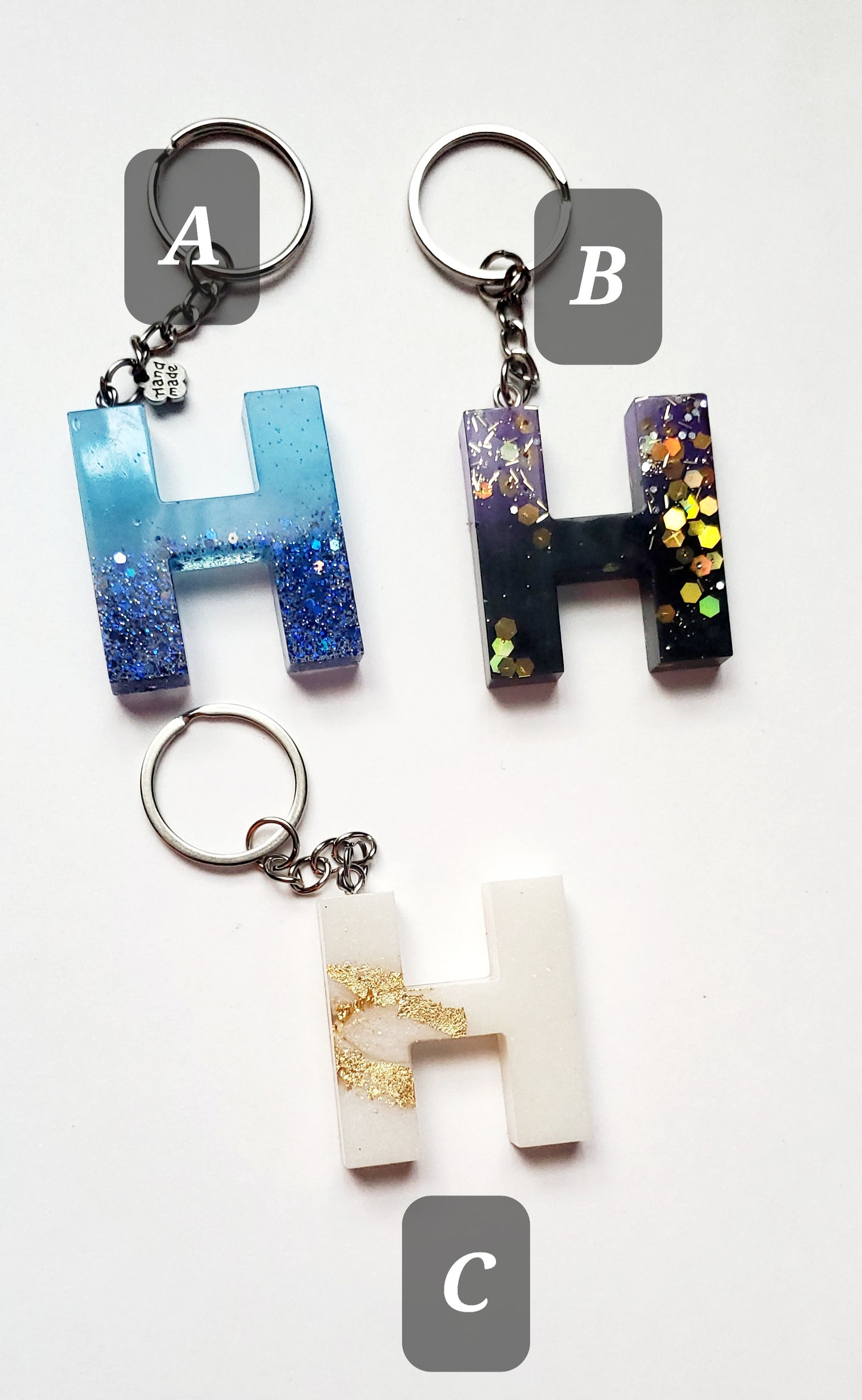 Ready to ship - H Letter keychains