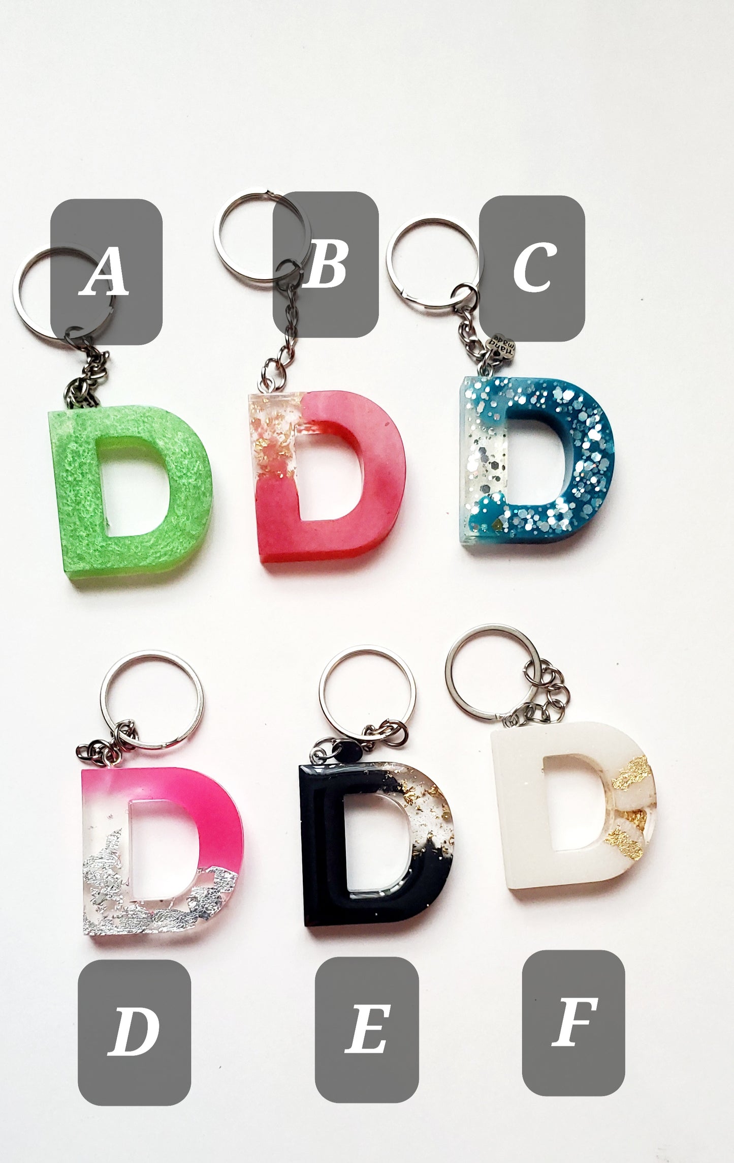 Ready to ship - D Letter keychains