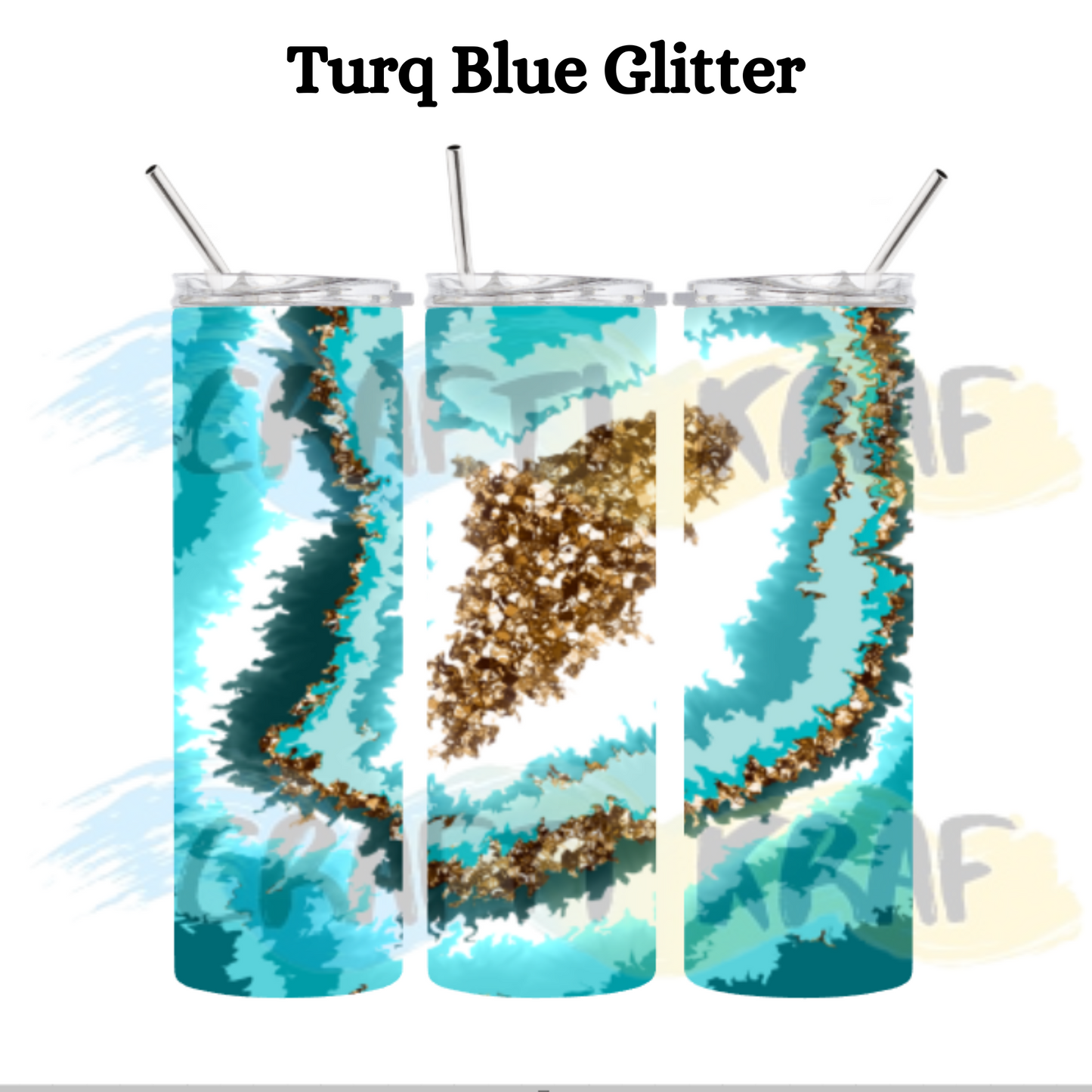 20oz. Skinny Tumbler - Various Glitter Geode