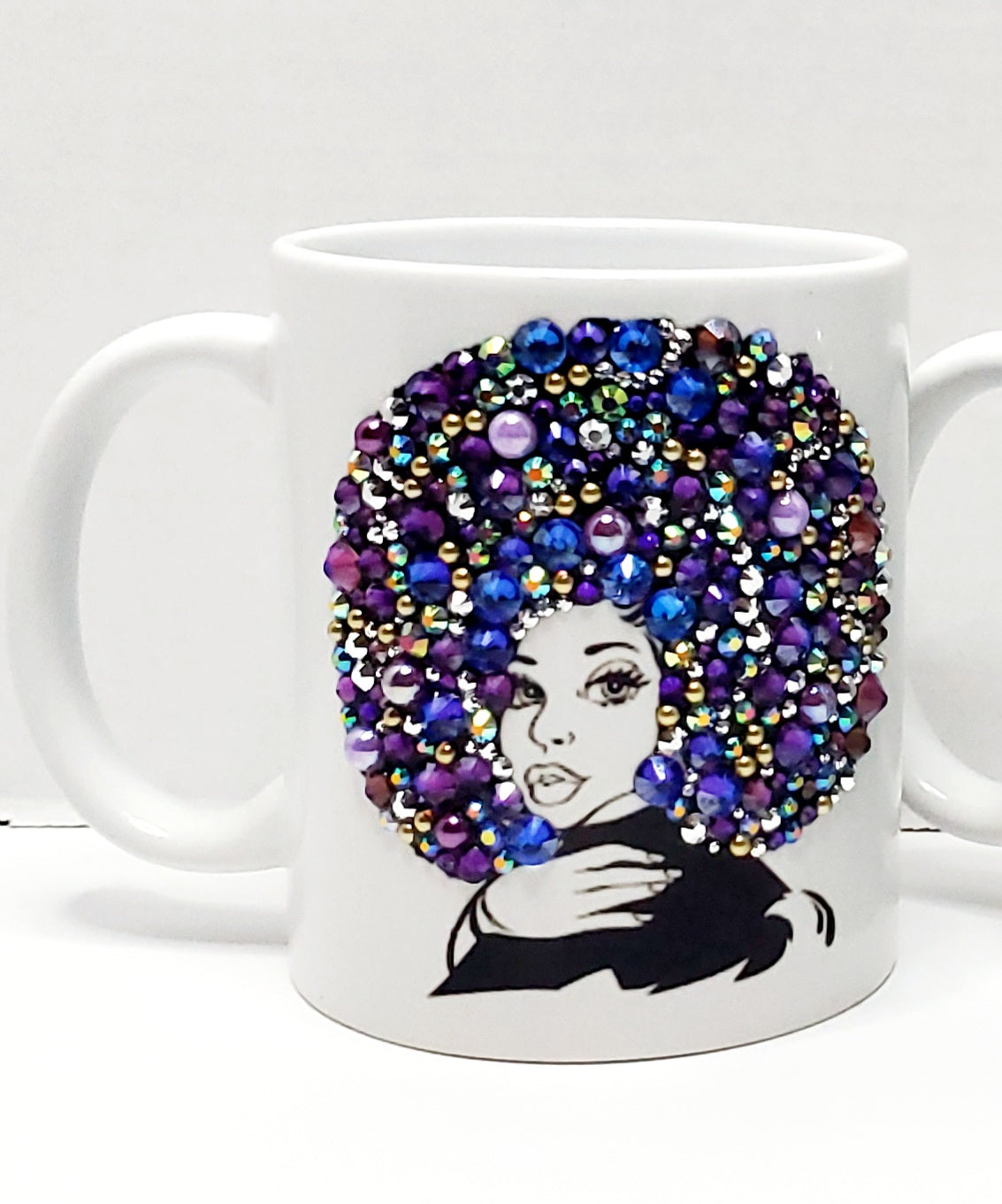 Blinged afro mug