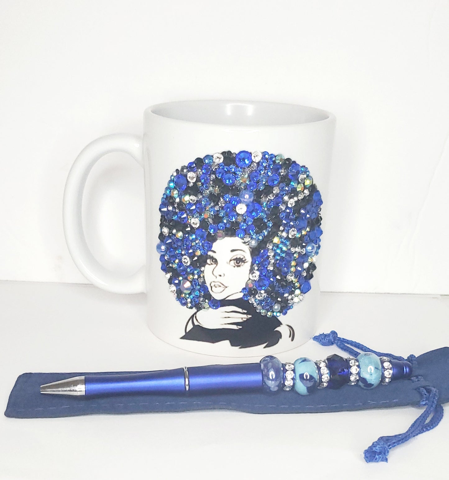 Blinged afro mug