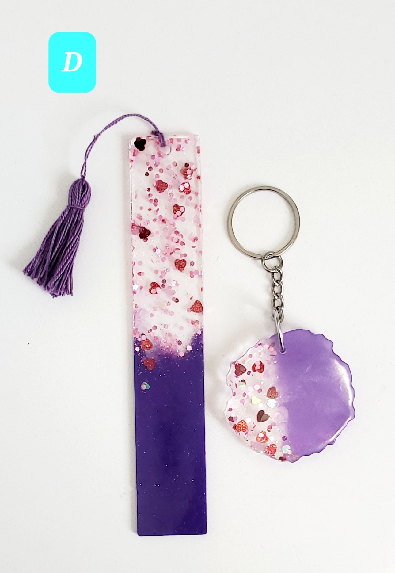 Resin Bookmark and Keychain set