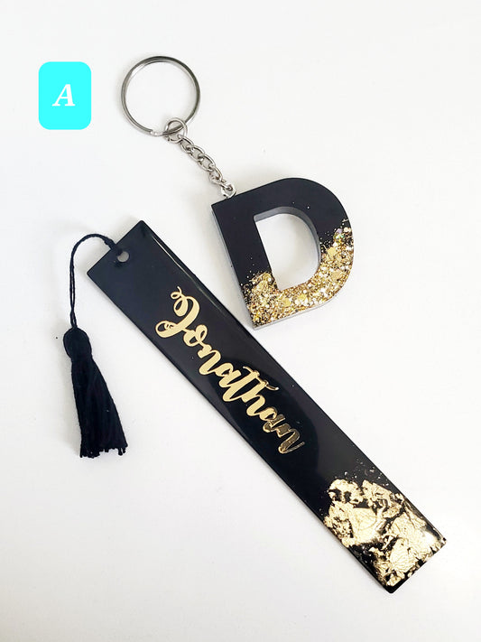 Resin Bookmark and Keychain set