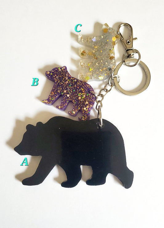 Ready to ship bear family keychain set