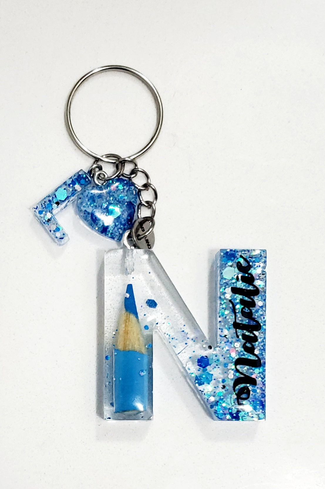Letter Initial keychain pencil crayon