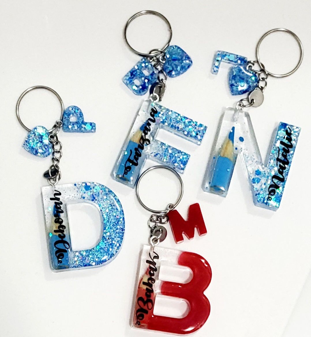Letter Initial keychain pencil crayon
