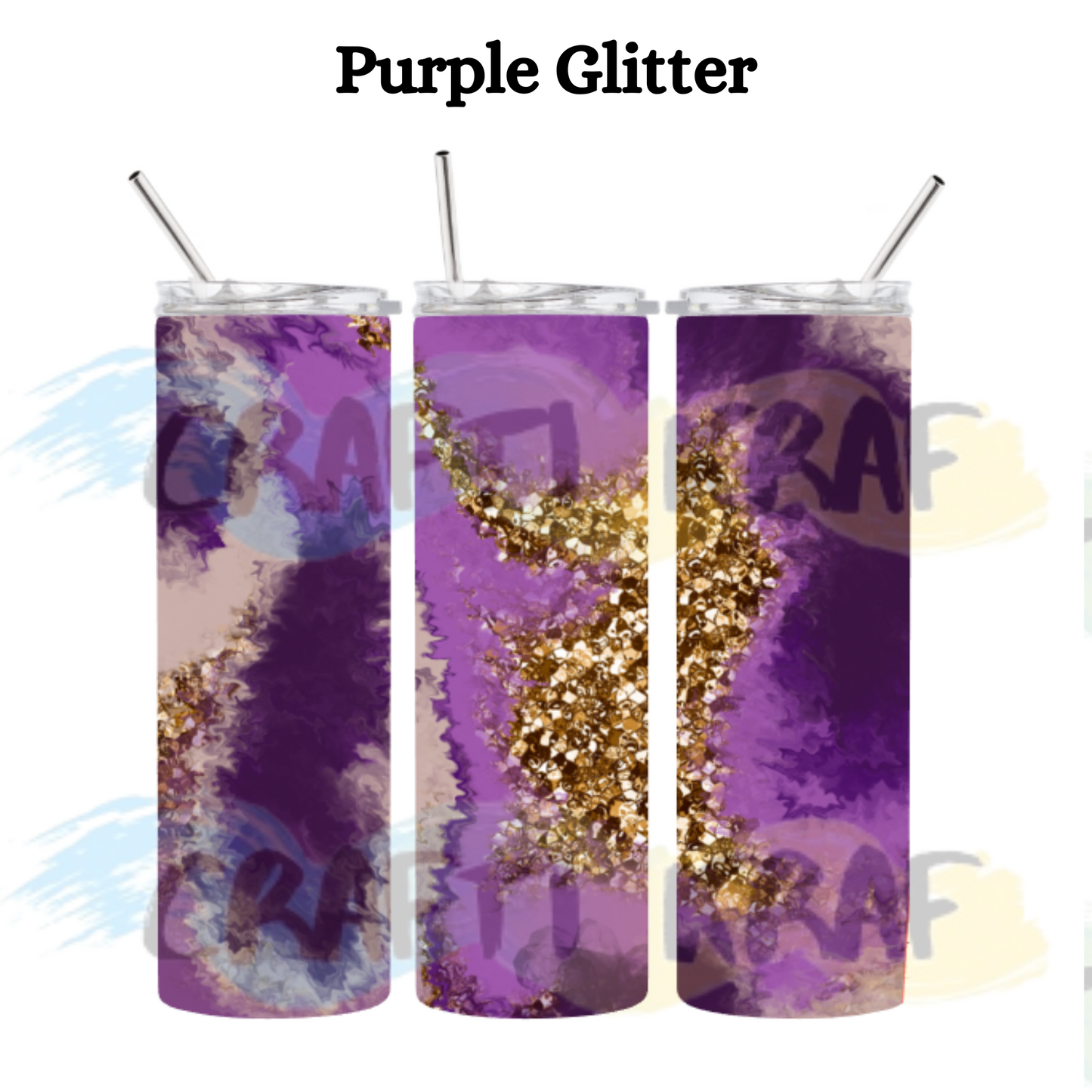 20oz. Skinny Tumbler - Various Glitter Geode