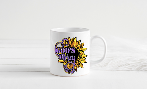 God's mercy kept me mug -yellow/purple