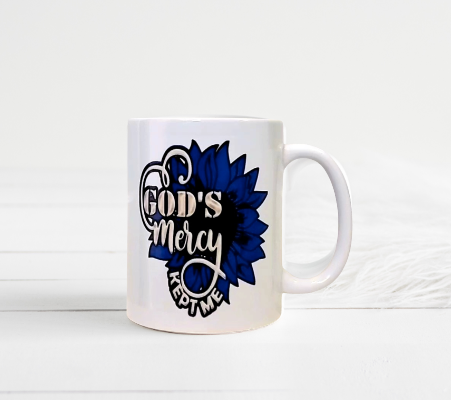 God's mercy kept me mug -blue