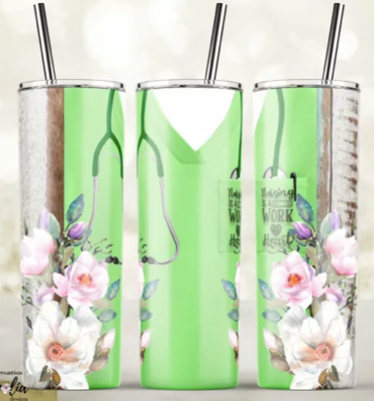 20oz Skinny Nurse Tumbler -Various designs