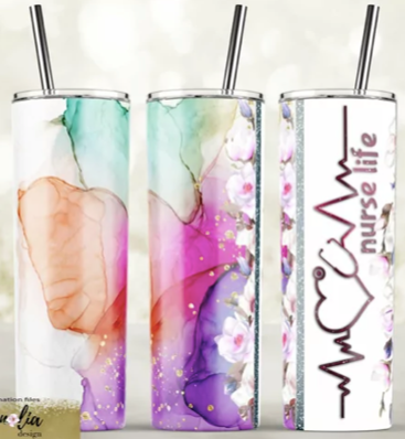 20oz Skinny Nurse Tumbler -Various designs